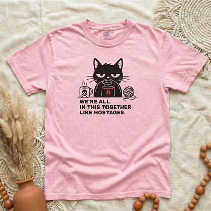 Grumpy Cat “We’re All In This Together Like Hostages” | Funny Women's T-Shirt