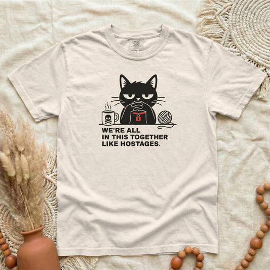 Grumpy Cat “We’re All In This Together Like Hostages” | Funny Women's T-Shirt