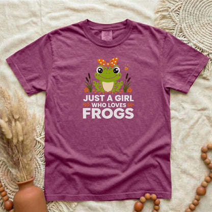 Just A Girl Who Loves Frogs T-Shirt | Funny Women's Tee